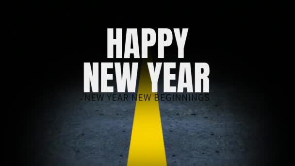 Digital Generated Videos Happy New Year Text Road — Stock Video