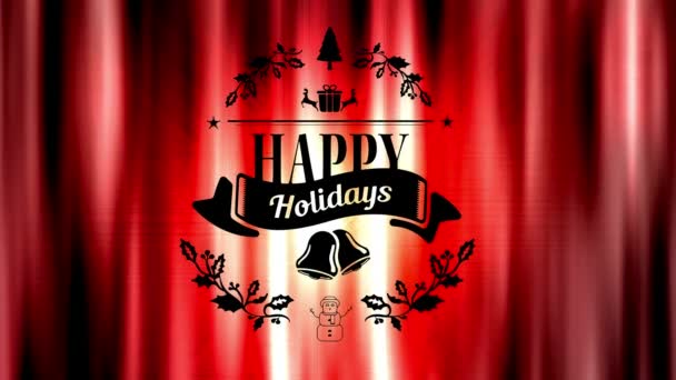 Digital Generated Video Happy Holiday Text — Stock Video