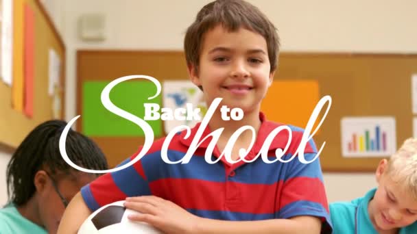 戻る学校と生徒 の映像をデジタル生成 — ストック動画