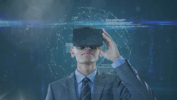 Vidéo Numérique Générée Exécutif Utilisant Casque Réalité Virtuelle Contre Interface — Video