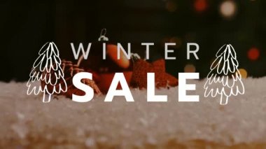 Kış indirimi Noel dekorasyonu 4k üzerinde dijital olarak oluşturulan video