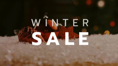 Kış indirimi Noel dekorasyonu 4k üzerinde dijital olarak oluşturulan video