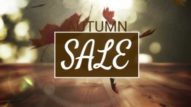 Sonbahar satış düşen yaprakları üzerinde dijital olarak oluşturulan video