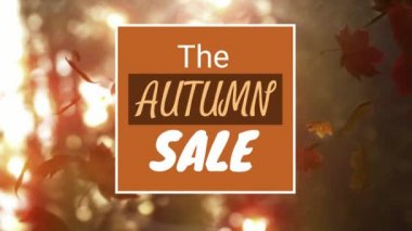 Sonbahar satış düşen yaprakları üzerinde dijital olarak oluşturulan video