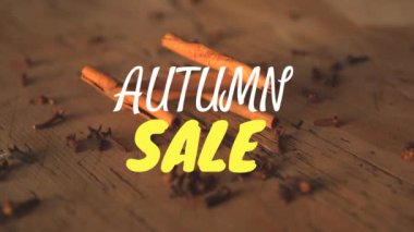 Sonbahar düşen üzerine tarçın Satılık sopa dijital olarak oluşturulan video