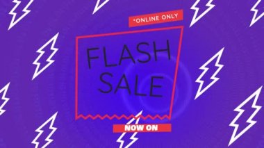 Dijital olarak oluşturulan video flash satışı işareti 