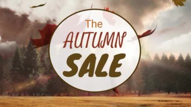 Sonbahar satış düşen yaprakları üzerinde dijital olarak oluşturulan video