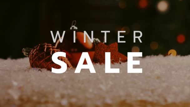 数字生成的冬季销售的视频圣诞节装饰4K — 图库视频影像