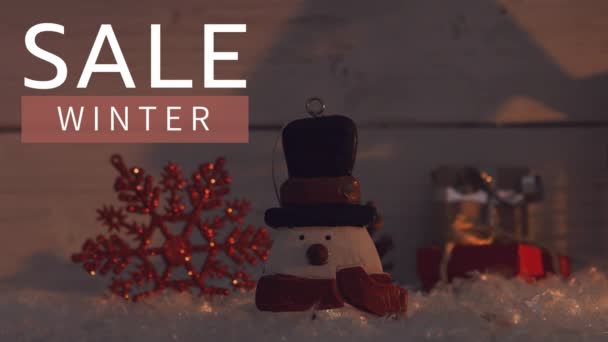 Digitally Generated Video Winter Sale Christmas Decoration — Stock Video