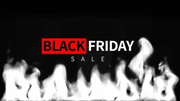 Digitaal Gegenereerde Video Van Black Friday Koop Boven Vuur — Stockvideo