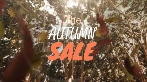 Digitálně generované video z podzimní prodej přes padající listí