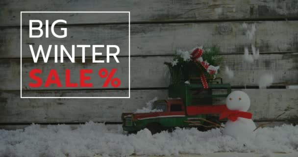 Vídeo Gerado Digitalmente Venda Inverno Sobre Decoração Natal — Vídeo de Stock