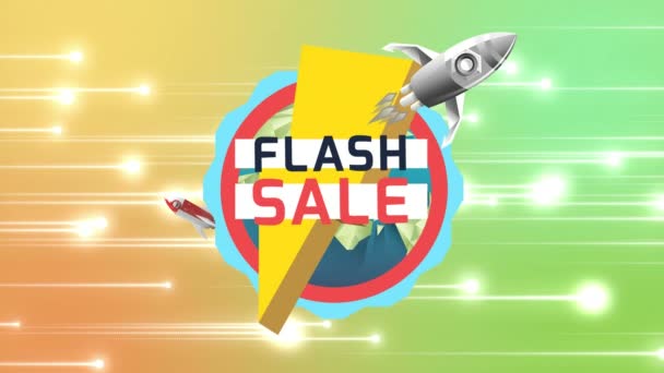 Digitally Generated Video Flash Sale Sign — Stock Video