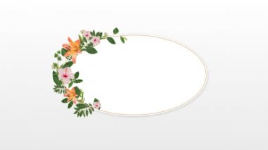 Çiçekler beyaz arka plan ile boş çerçeve