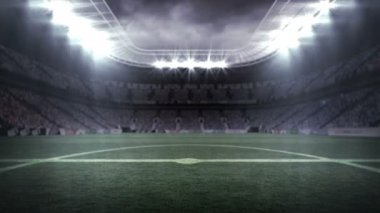 Futbol stadyumu seyirci ile dijital olarak oluşturulan video 