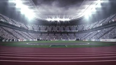 Atletizm Stadyumu seyirci ile dijital olarak oluşturulan video