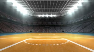 Basketbol Stadı seyirci ile dijital olarak oluşturulan video