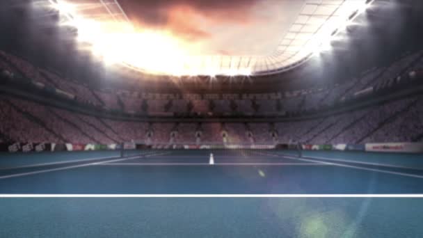 Video Digital Yang Dihasilkan Dari Stadion Tenis Dengan Penonton — Stok Video