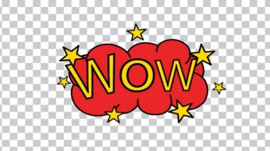 Wow konuşma balonu içinde dijital olarak oluşturulan video 