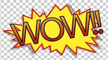 Wow konuşma balonu içinde dijital olarak oluşturulan video 