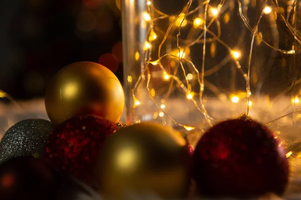 Bolas Navidad Decoración Una Alfombra —  Fotos de Stock