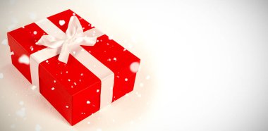 Kırmızı Noel hediyesi karşı düşen kar