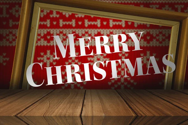 Merry Christmas Surface Wooden Plank — Stock Photo, Image