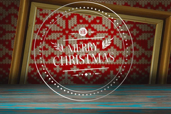 Banner Logo Zeggen Merry Christmas Tegen Oppervlak Van Houten Plank — Stockfoto