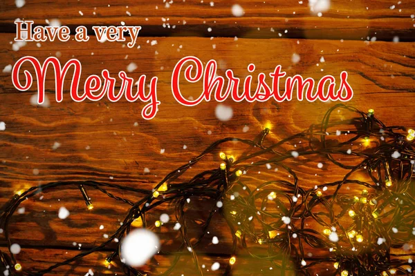 Karácsonyi Kártya Ellen Karácsonyi Elektromos Füzér — Stock Fotó