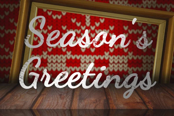 Seasons Greetings Surface Wooden Plank — Stock Photo, Image