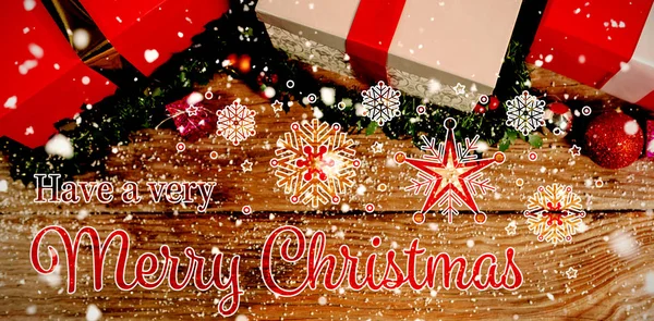 Karácsonyi Kártya Ellen Karácsonyi Ajándékok Tábla — Stock Fotó
