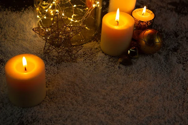 Candele Ornamenti Natalizi — Foto Stock