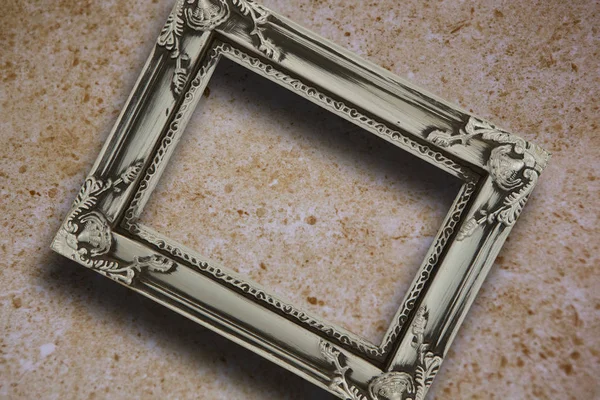 Empty Photo Frame Modern Marble Surface — Stock Photo, Image