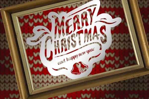 Merry Christmas Message Red Seamless Knitted Pattern — Stock Photo, Image