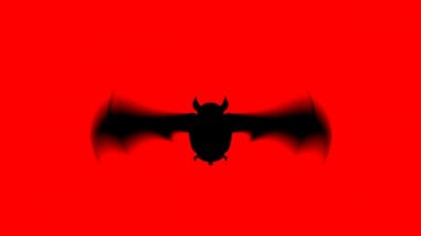 Cadılar bayramında kırmızı arka plan için korkutucu yarasa animasyon