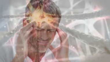 Bakteri enfeksiyonu hücrelere karşı baş ağrısı ile dijital bileşik adam
