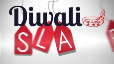 Diwali satış metin beyaz arka plan dijital olarak oluşturulan video