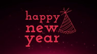 Mutlu yeni yıl işareti renkli arka plan dijital olarak oluşturulan video