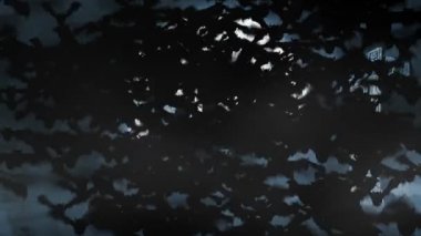 Kopya alanı ile mezarlığında Cadılar Bayramı için korkutucu yarasa animasyon