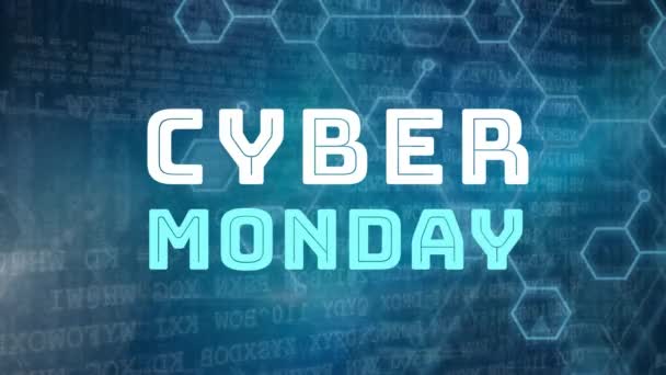 Dijital Olarak Cyber Pazartesi Işareti Dijital Arka Plan Oluşturulan — Stok video