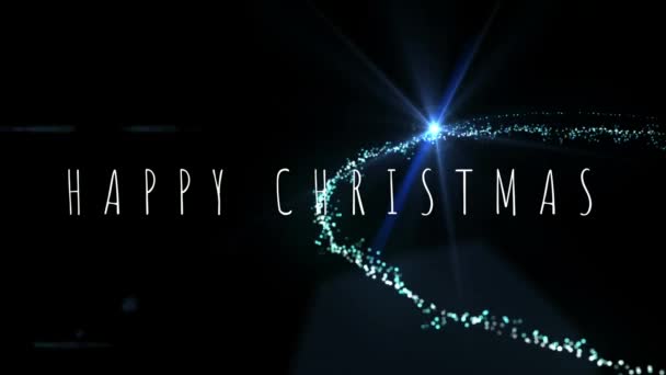 Ψηφιακά Παραγόμενη Βίντεο Κειμένου Ευτυχισμένα Χριστούγεννα Και Φώτα — Αρχείο Βίντεο