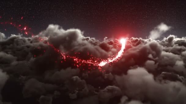 Mágico Rastro Brillo Sobre Cielo Con Espacio Copia — Vídeo de stock