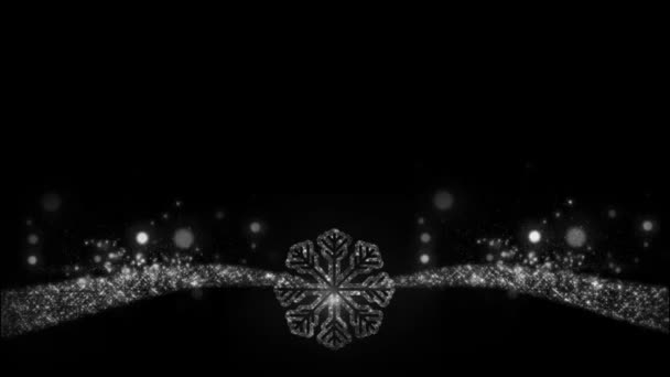 黒い背景にキラキラとの魔法の雪のトレイル — ストック動画