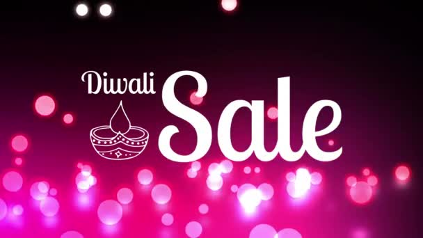 Digitally Generated Diwali Sale Sign Fireworks — Stock Video