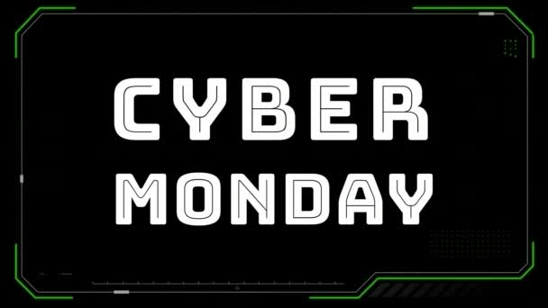 Digitaal Gegenereerde Video Van Cyber Maandag Tekst Tegen Digitale Achtergrond — Stockvideo