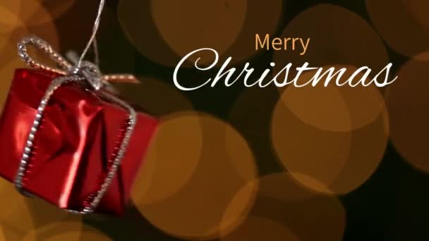 Digitaal Gegenereerde Video Van Merry Christmas Tekst Gift Box — Stockvideo