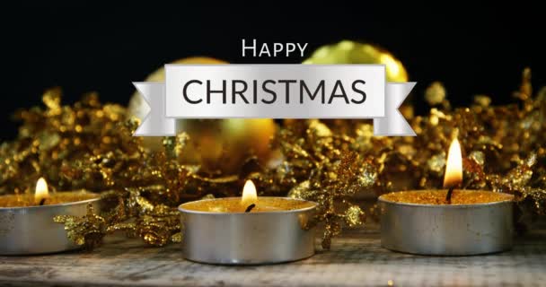 Digitally Generated Video Happy Christmas Text Christmas Decoration — Stock Video