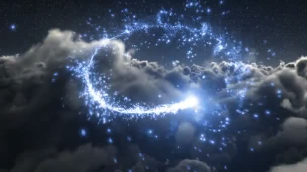 Sentier magique de paillettes au-dessus du ciel avec espace de copie 