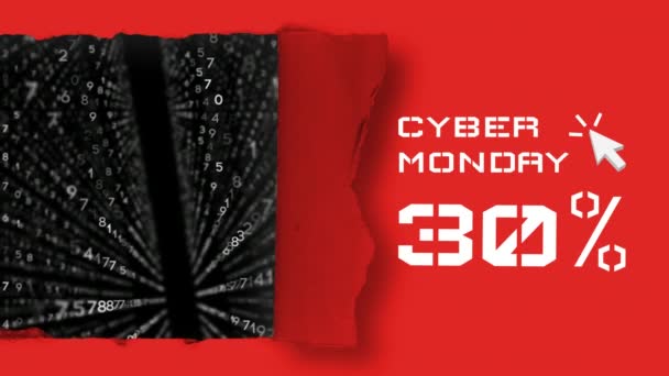 Video Generato Digitalmente Testo Cyber Monday Con Concetto Matrice — Video Stock