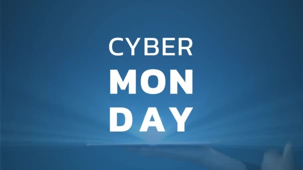 Digitally Generated Video Cyber Monday Text Various Icons — Stock Video